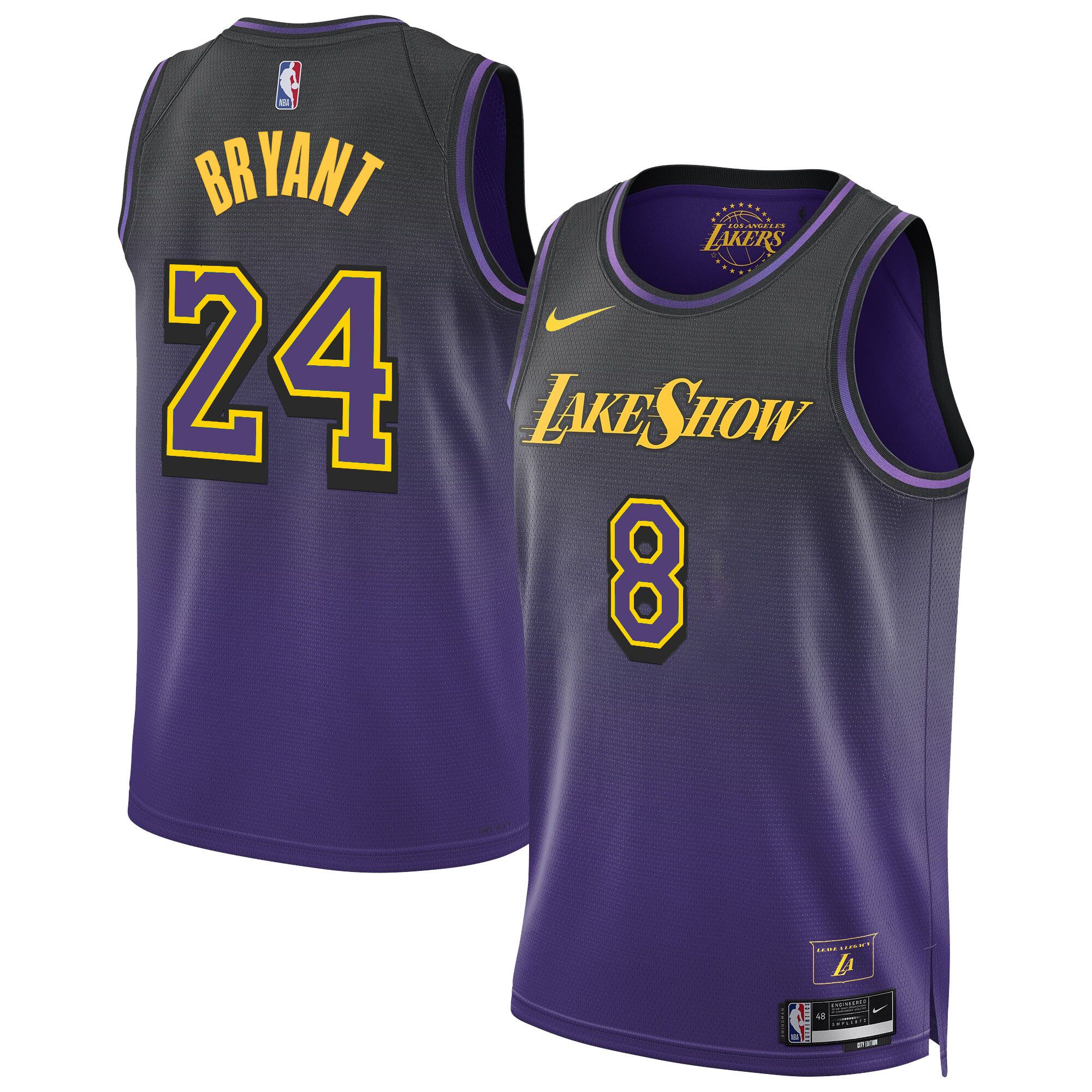 Men Los Angeles Lakers #24 Bryant Purple 2025 Nike Swingman NBA Jersey->->NBA Jersey
